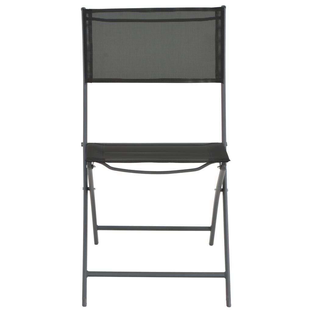 3 Piece Folding Bistro Set Steel Grey Price
