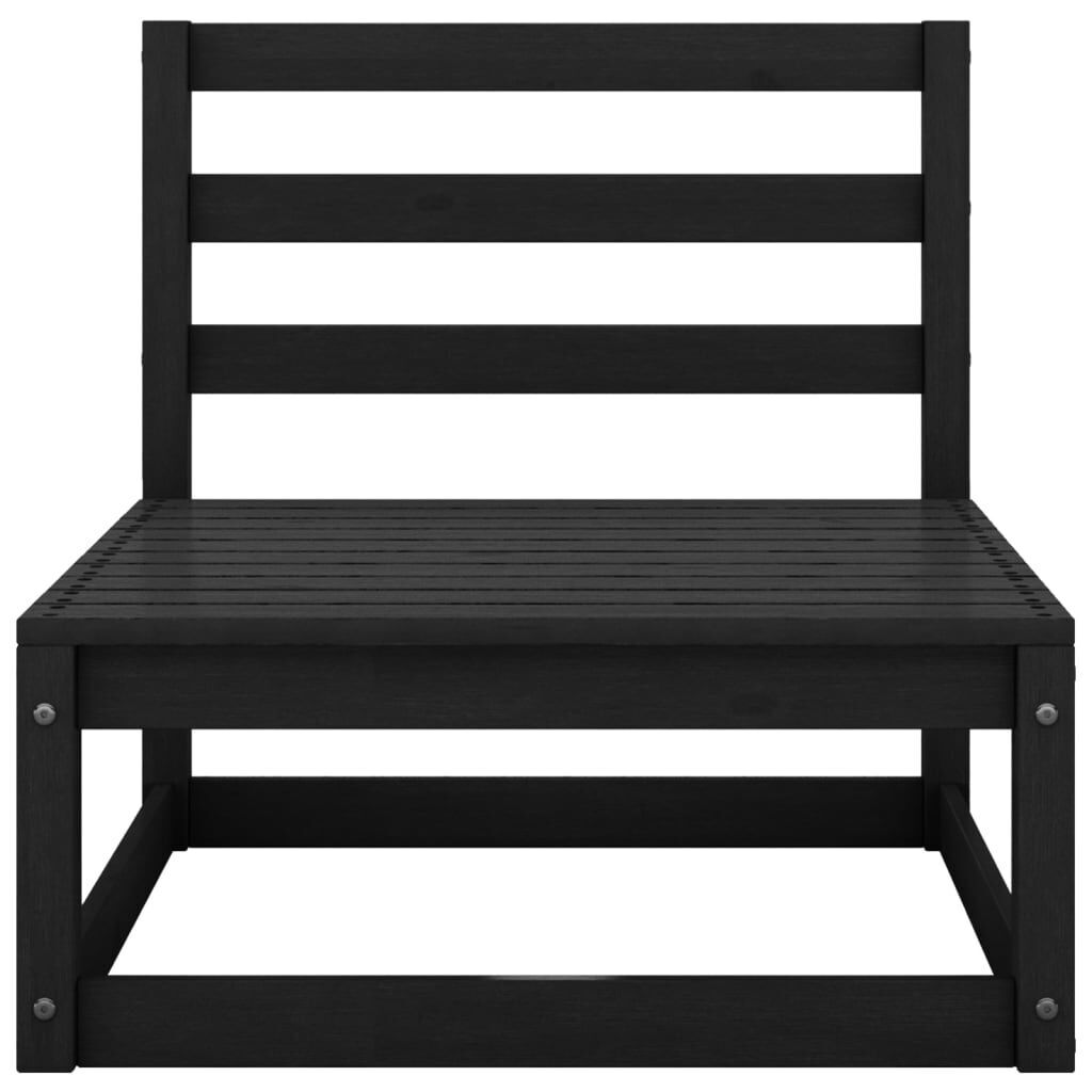8 Piece Garden Lounge Set Black Solid Pinewood Price