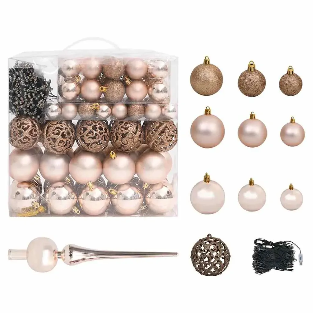 Artificial Pre-lit Christmas Tree with Ball Set Blue 240 cm PVC Price
