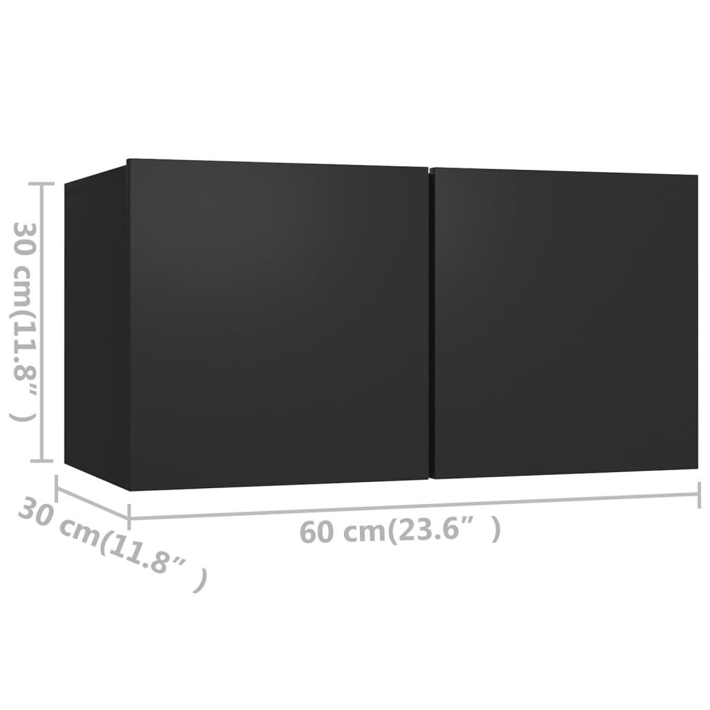 6 Piece TV Cabinet Set Black Engineered Wood Price