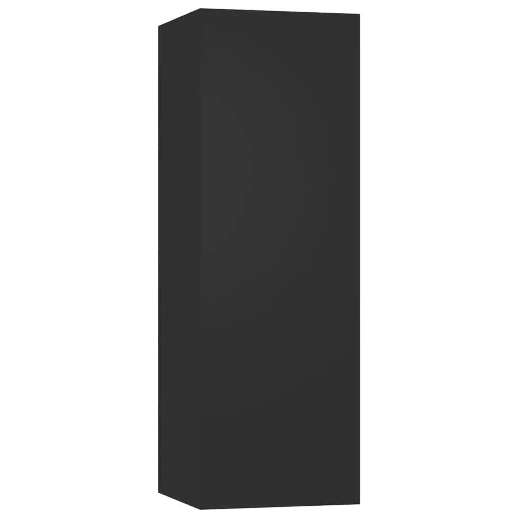 6 Piece TV Cabinet Set Black Engineered Wood Price