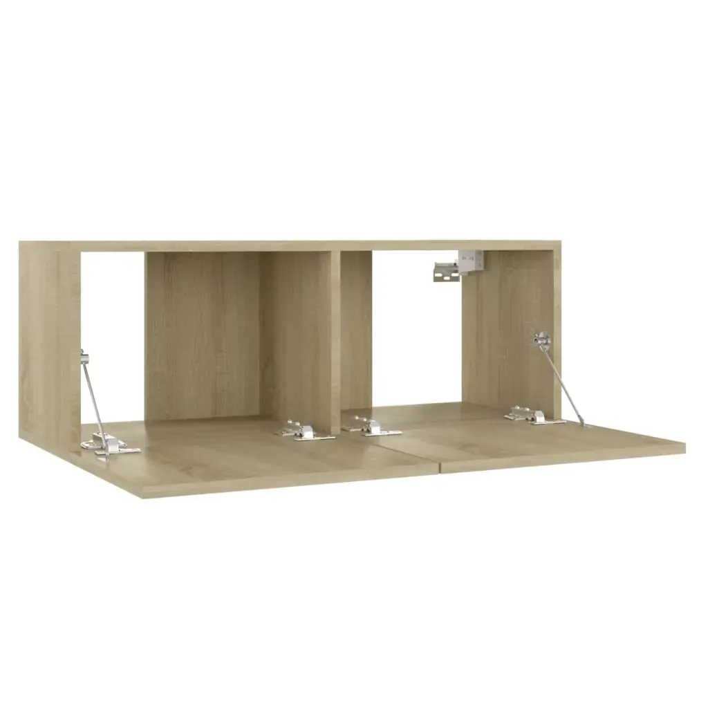 3 Piece TV Cabinet Set Sonoma Oak Engineered Wood Price