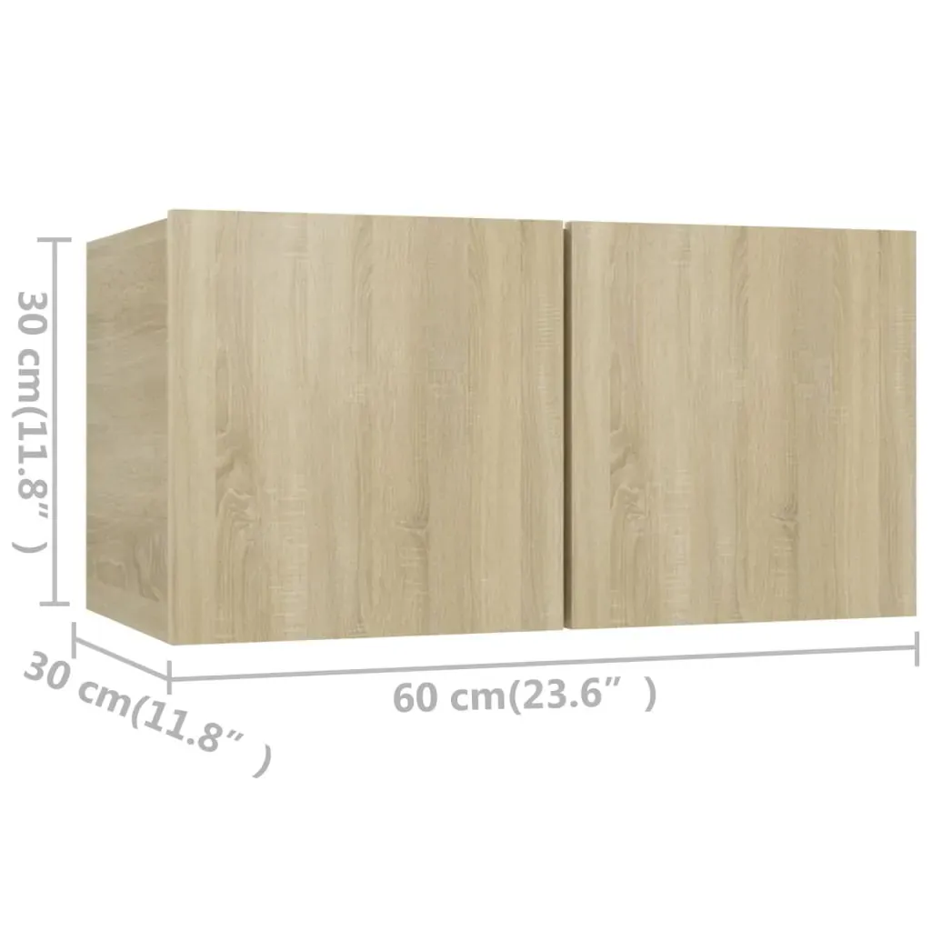 4 Piece TV Cabinet Set Sonoma Oak Engineered Wood Price