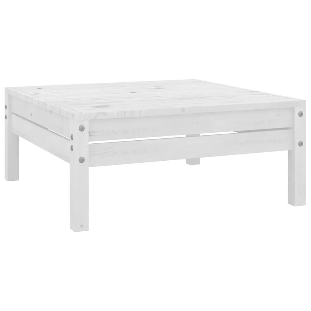 5 Piece Garden Lounge Set White Solid Pinewood Price