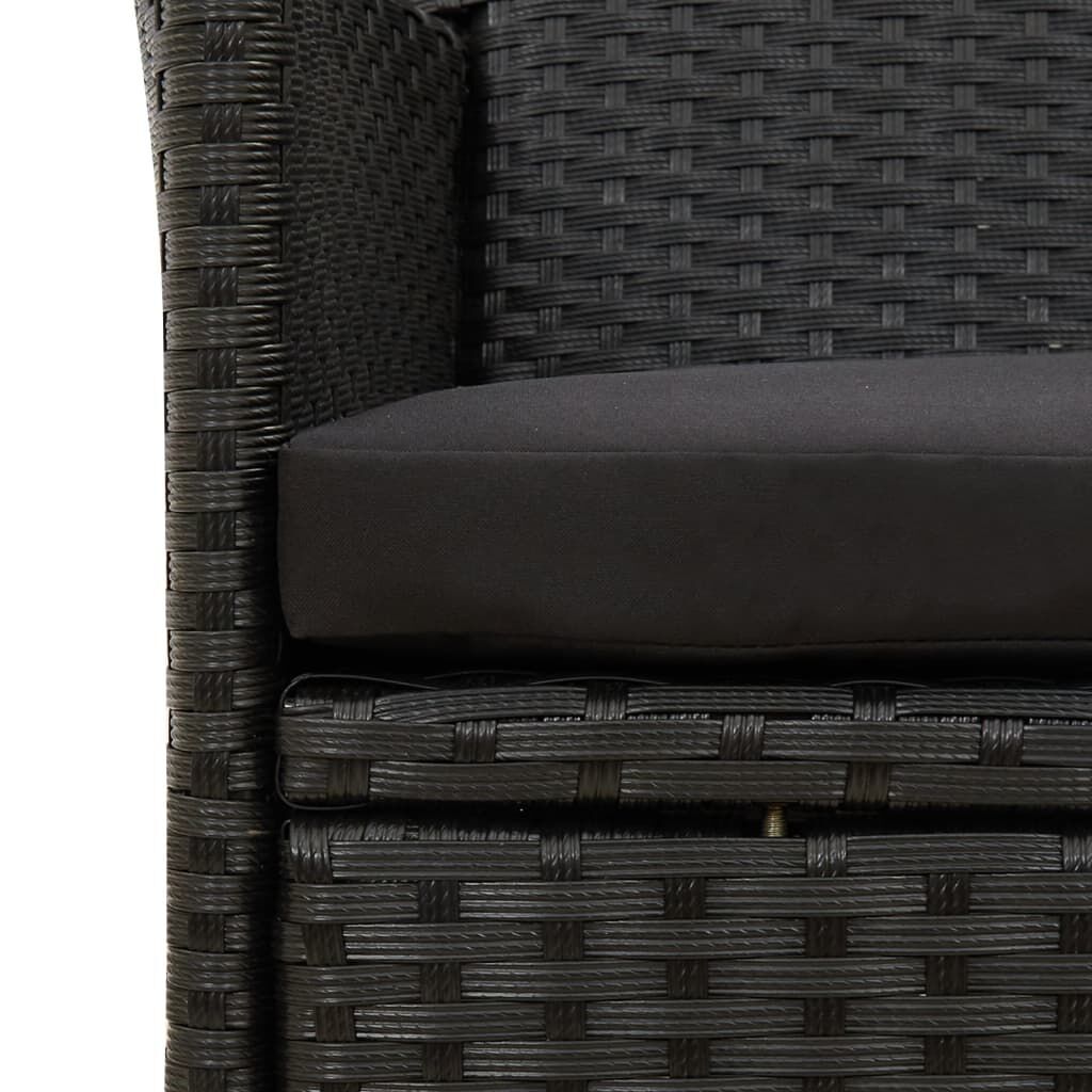 9 Piece Outdoor Dining Set with Cushions Poly Rattan Black Price