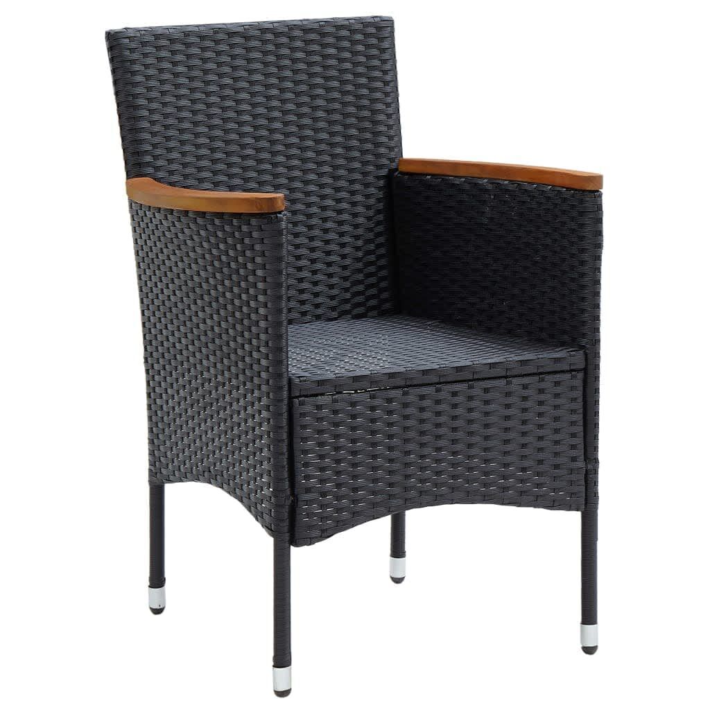 9 Piece Garden Dining Set with Cushions Poly Rattan Black Price