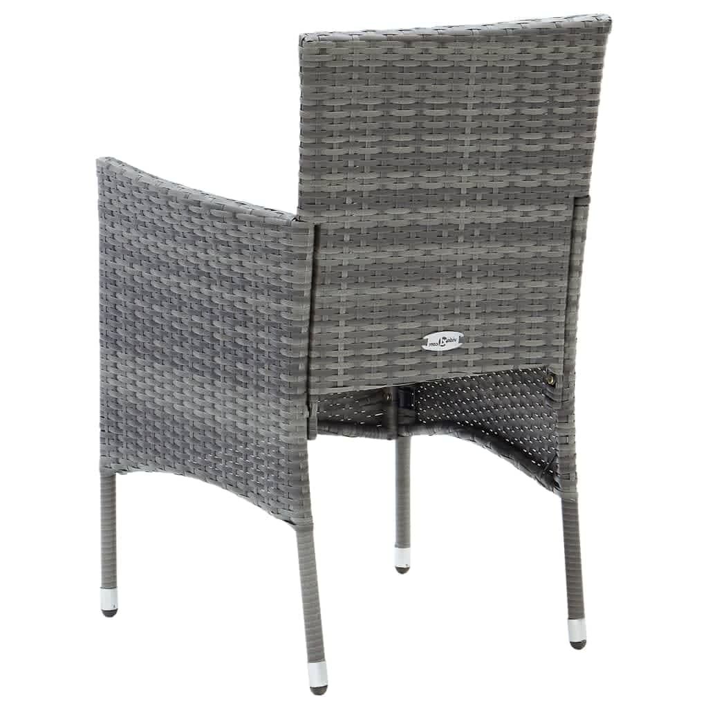 9 Piece Garden Dining Set with Cushions Poly Rattan Grey Price