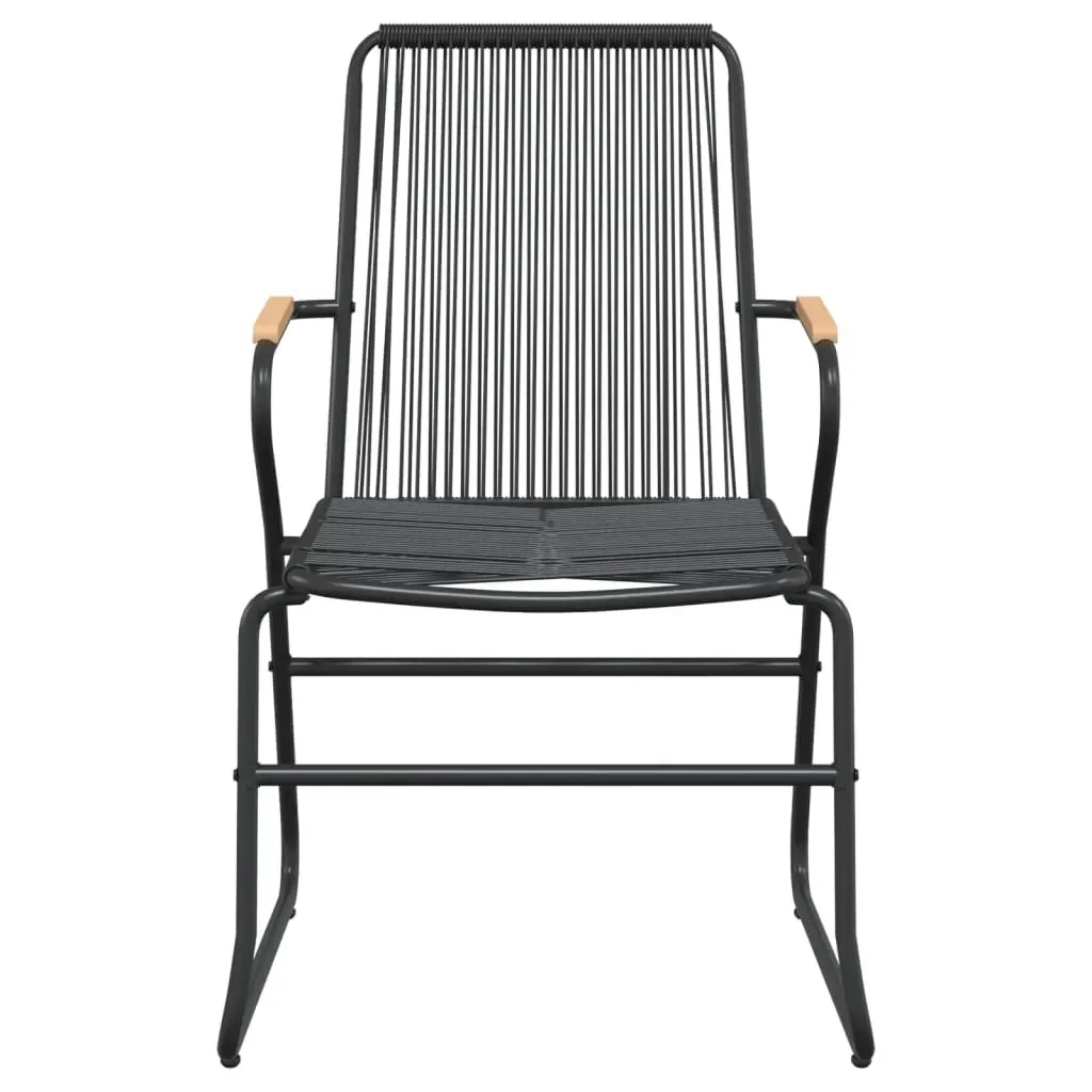 3 Piece Garden Dining Set Black PVC Rattan Price