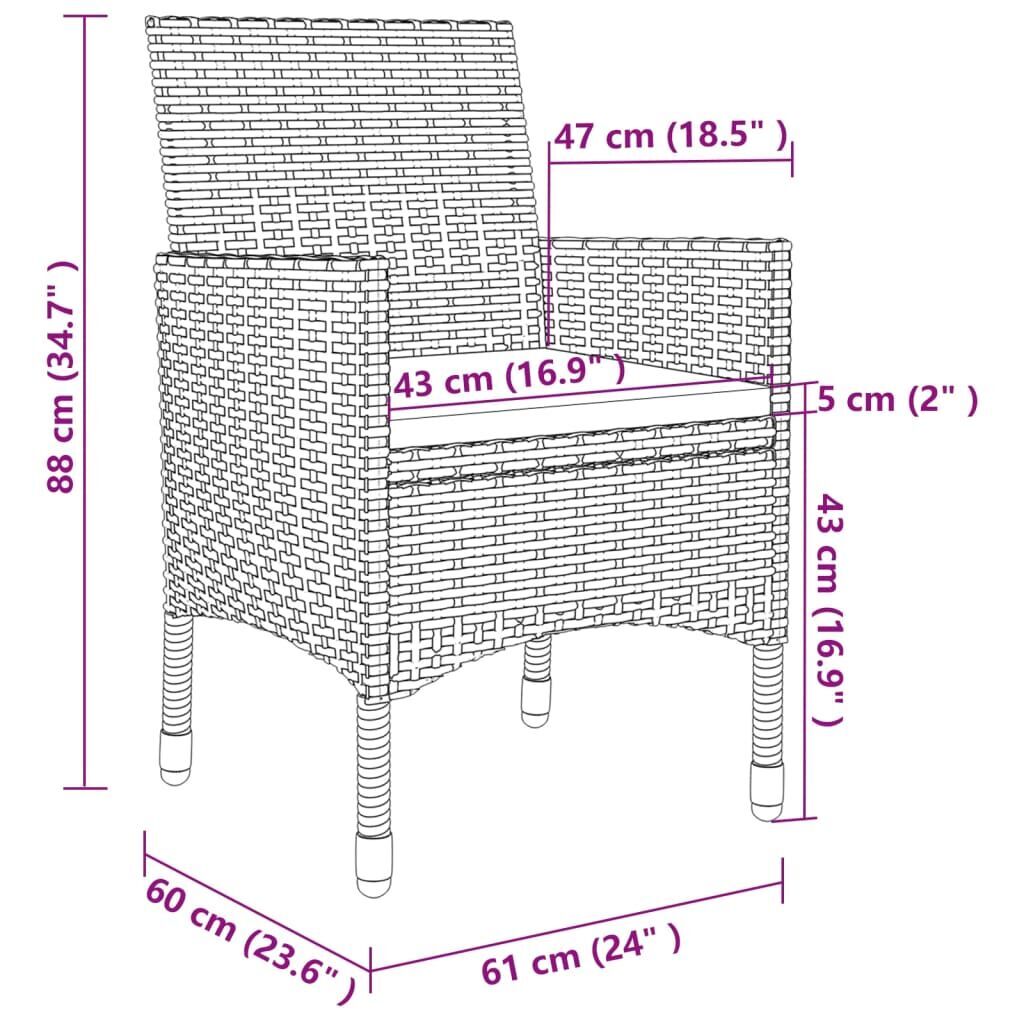 7 Piece Garden Dining Set with Cushions Poly Rattan and Glass Price