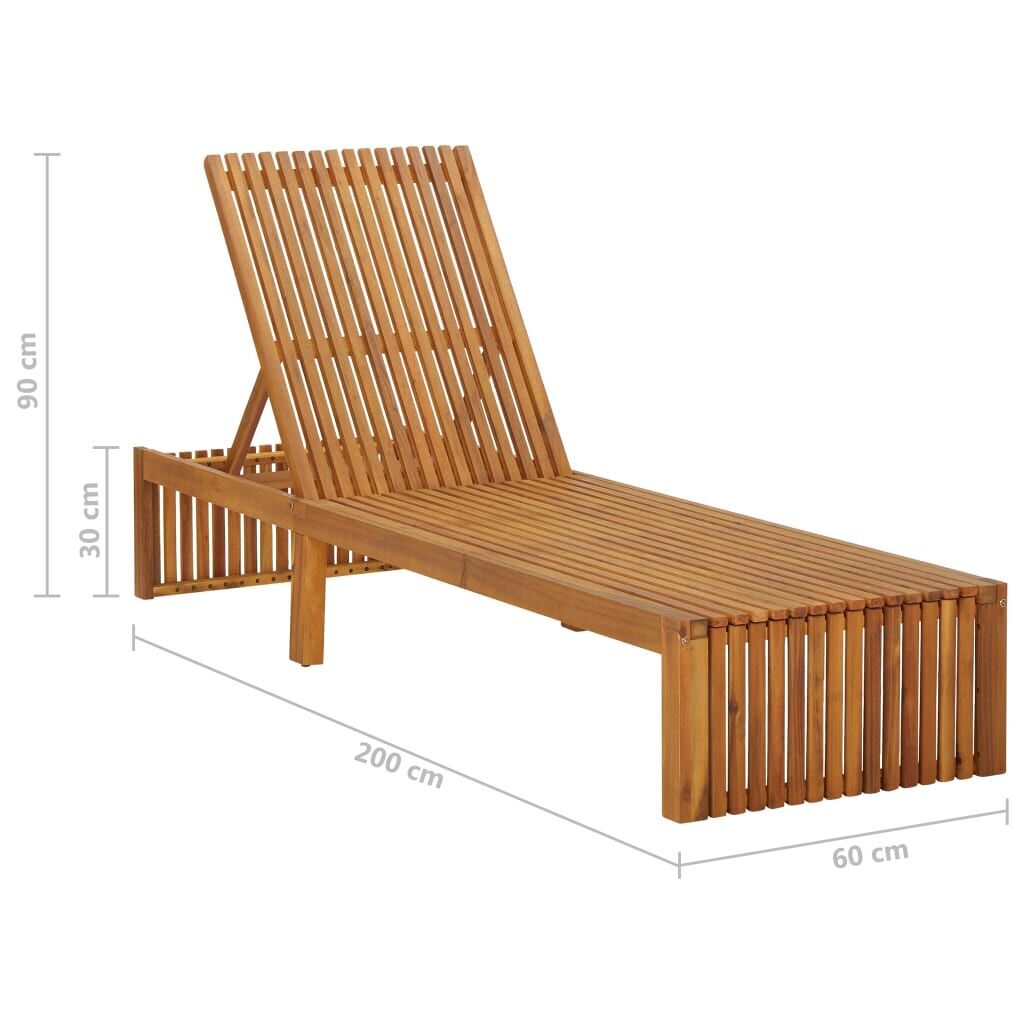 Sun Lounger Solid Acacia Wood Price