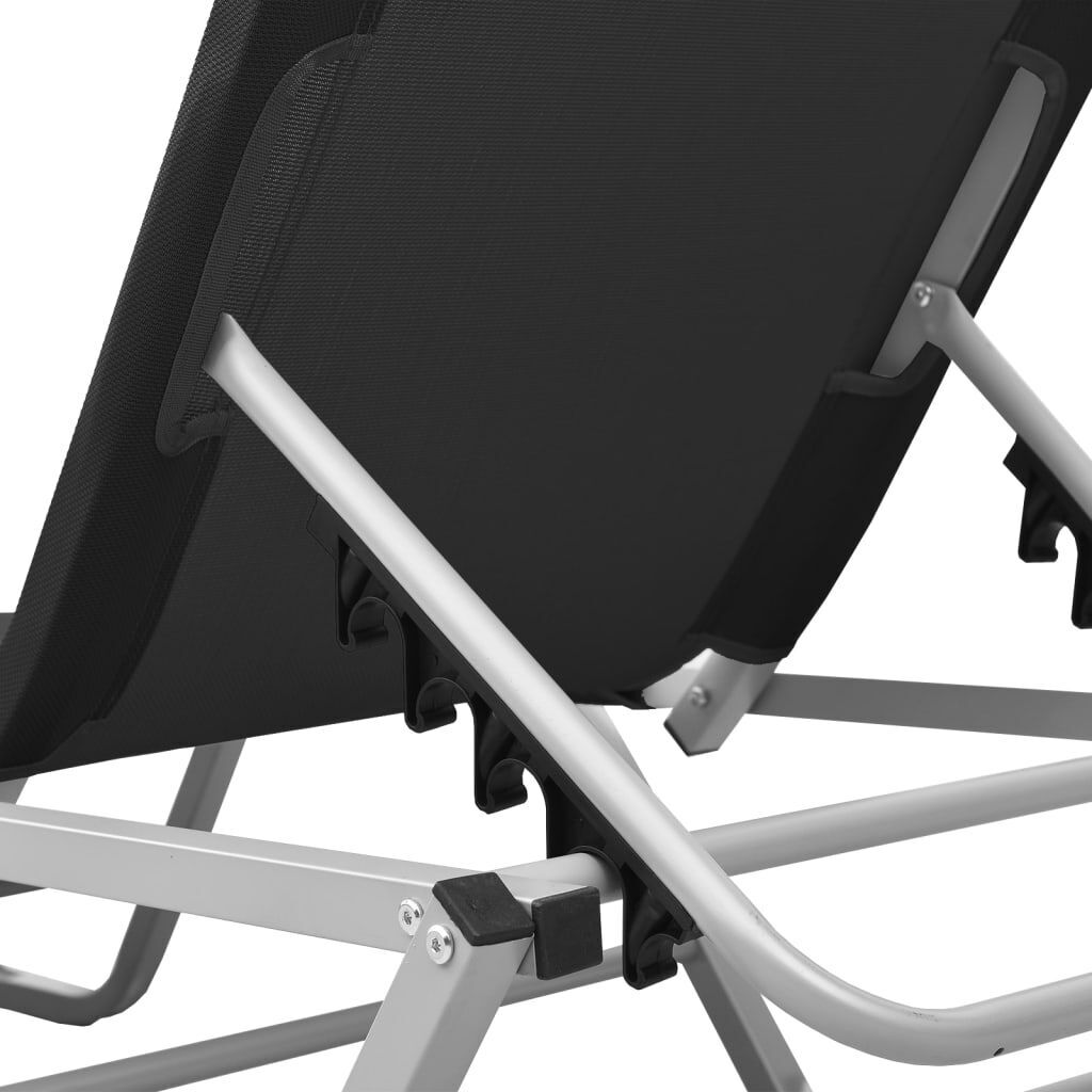 Sun Lounger Aluminium and Textilene Black Price
