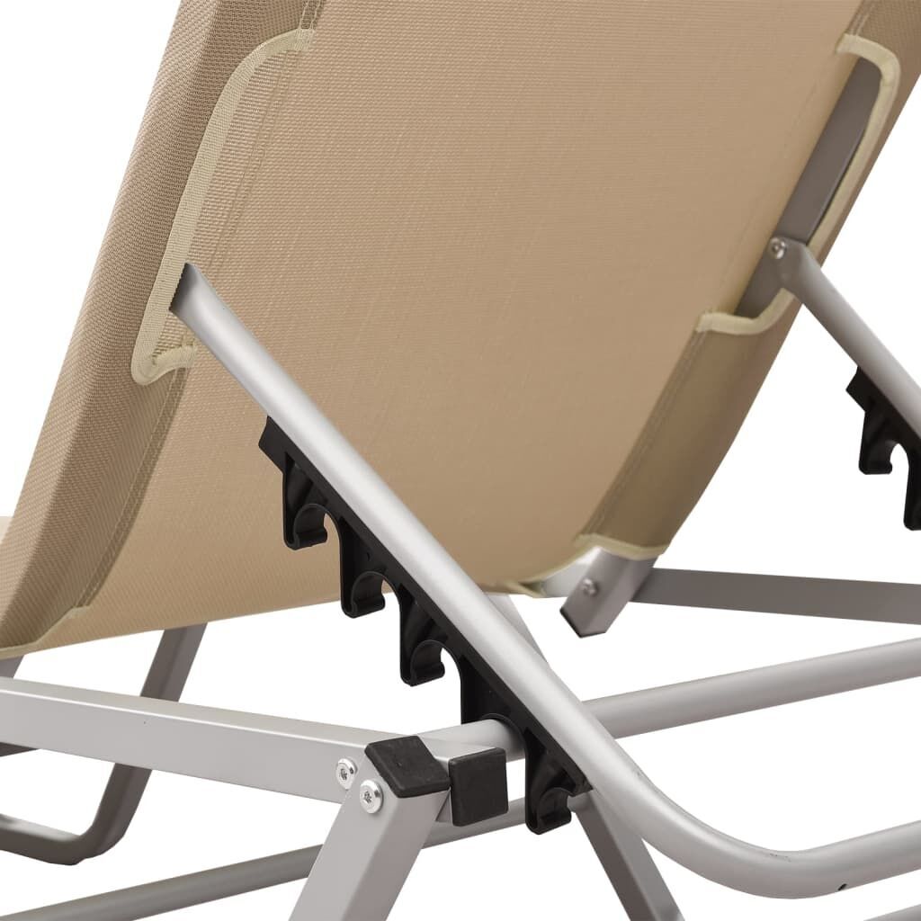 Sun Lounger Aluminium and Textilene Cream Price