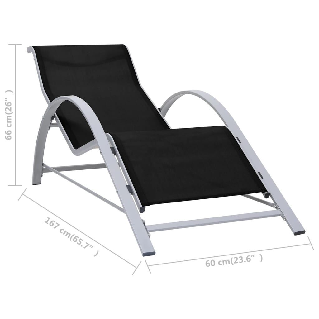 Sunlounger Textilene and Aluminium Black Price