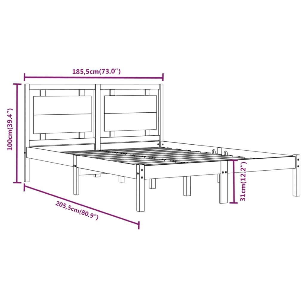 Bed Frame without Mattress 183x203 cm King Solid Wood Price