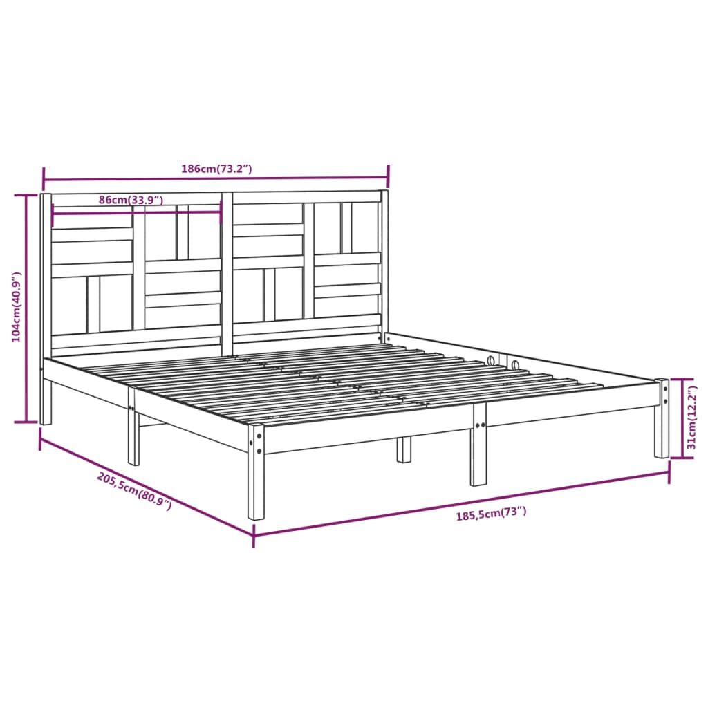 Bed Frame without Mattress Solid Wood 183x203 cm King Price
