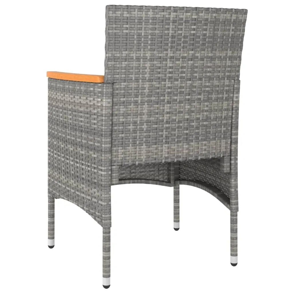 4 Piece Garden Chair and Stool Set Poly Rattan Grey Price