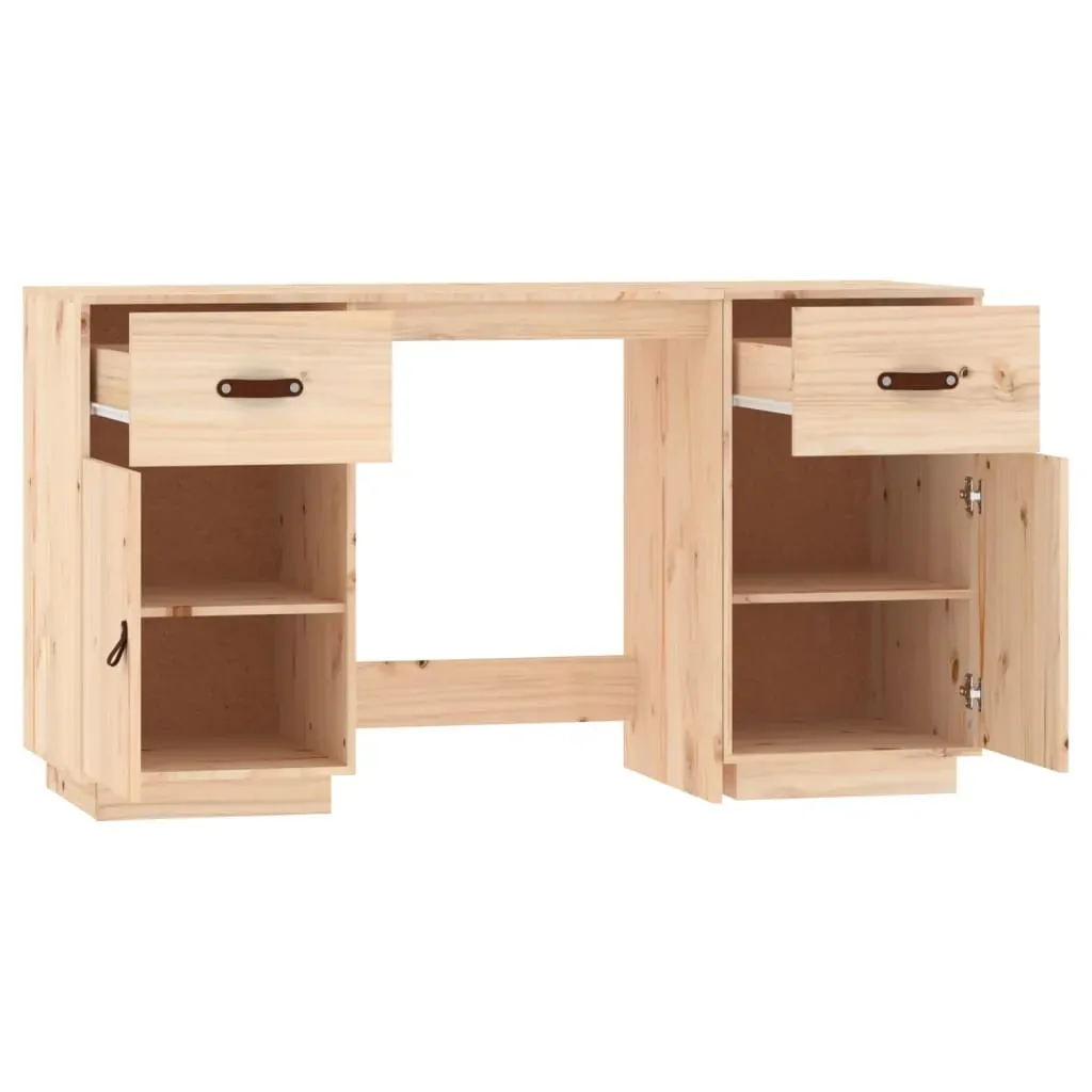 Desk with Cabinets 135x50x75 cm Solid Wood Pine Price