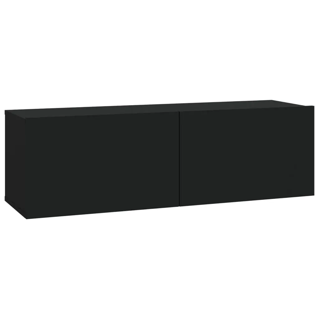 6 Piece TV Cabinet Set Black Engineered Wood Price