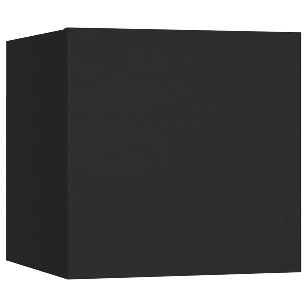 6 Piece TV Cabinet Set Black Engineered Wood Price
