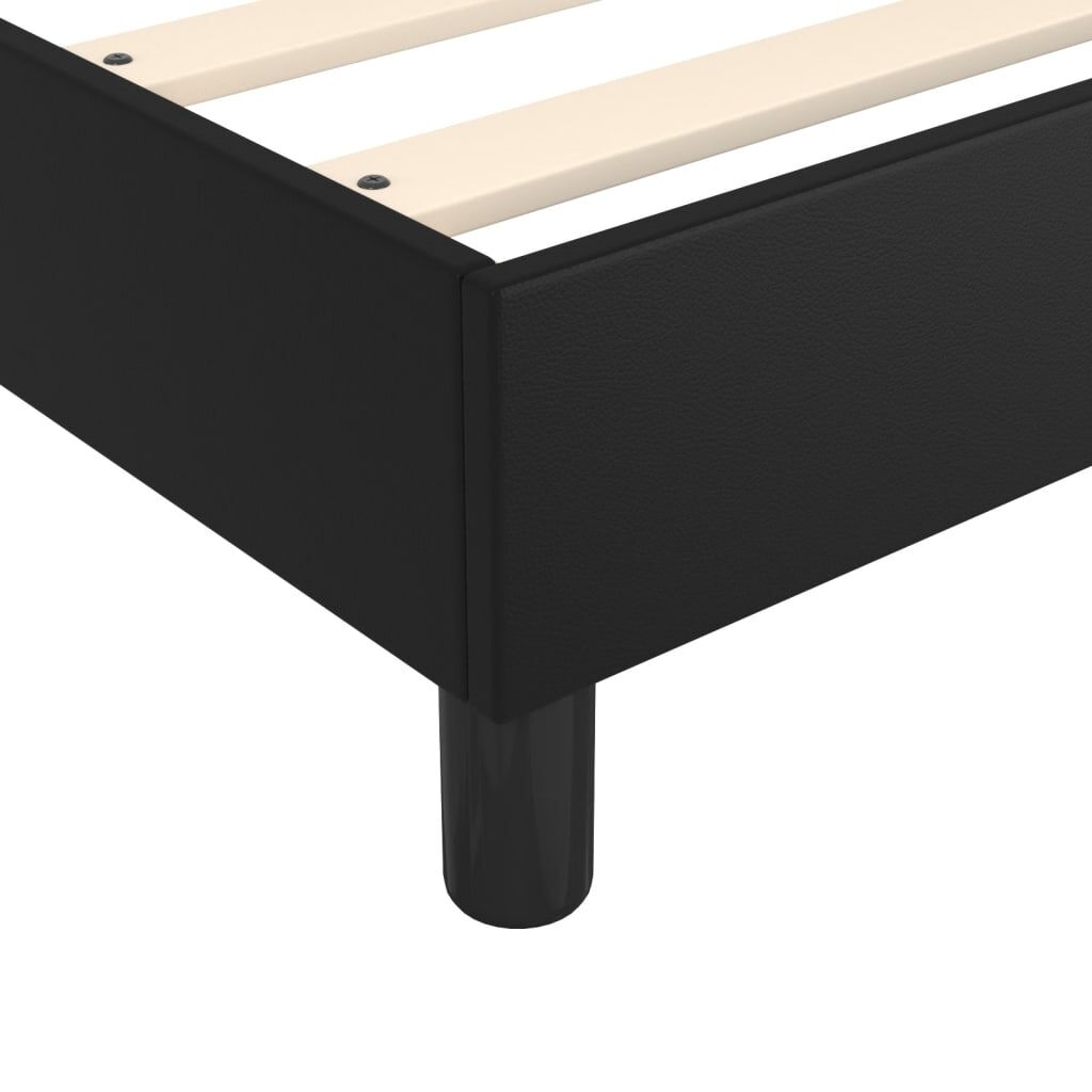 Bed Frame without Mattress Black Double Faux Leather Price