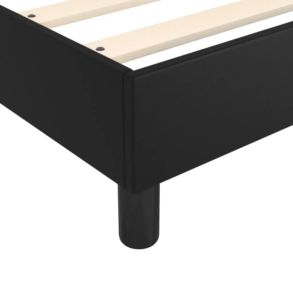 Bed Frame without Mattress Black Double Faux Leather Price