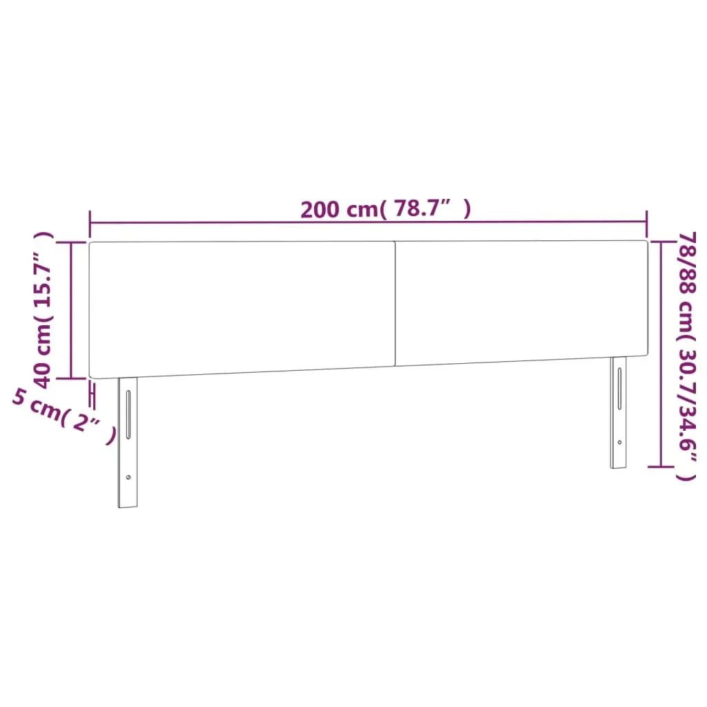 LED Headboard Black 200 cm Faux Leather Price