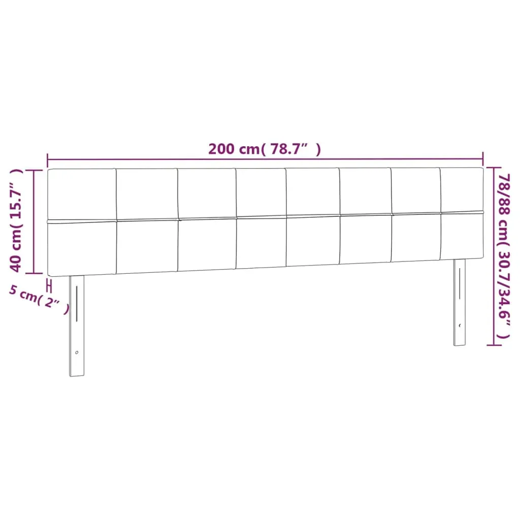 LED Headboard Dark Grey 200 cm Fabric Price