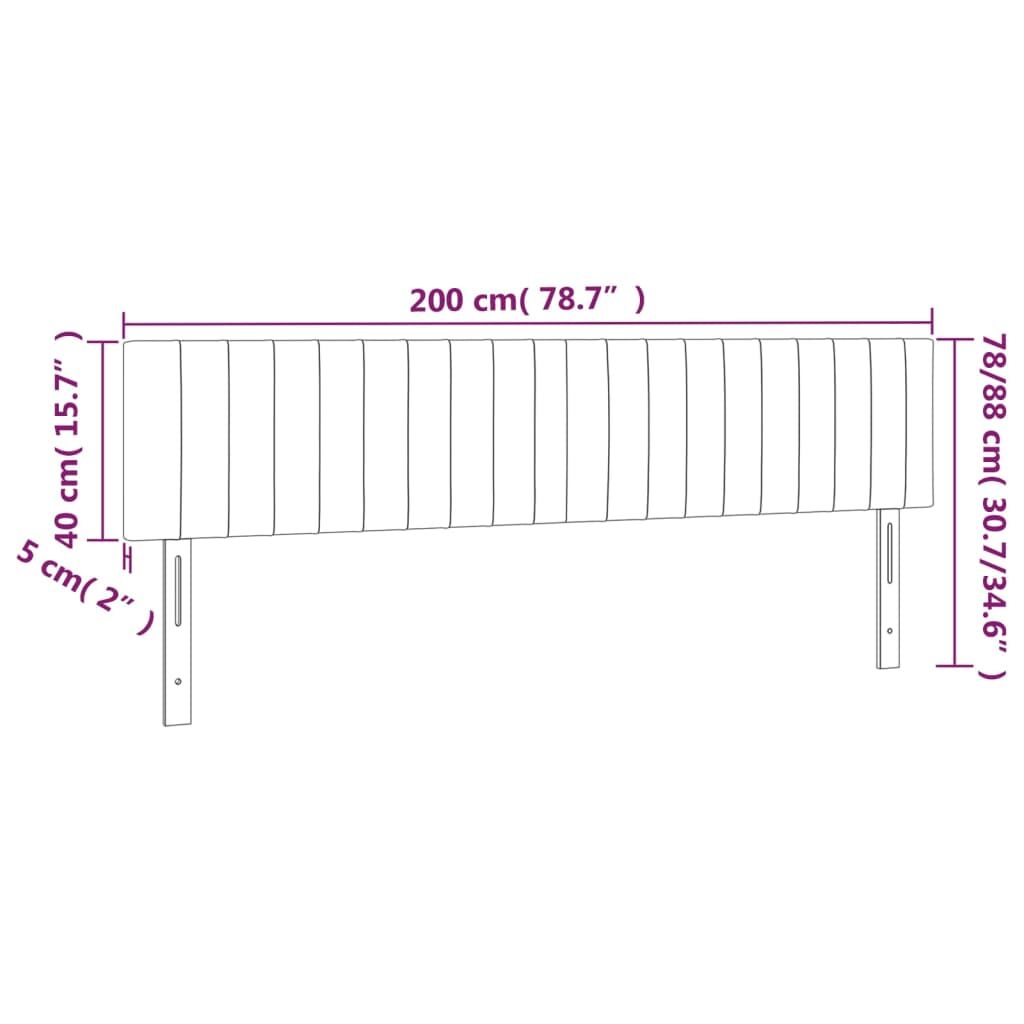 LED Headboard Dark Grey 200 cm Fabric Price