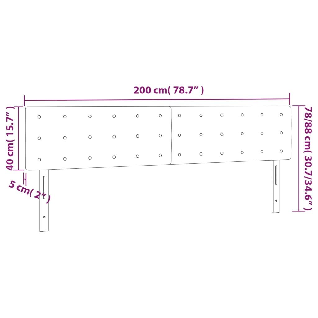 LED Headboard Dark Grey 200 cm Fabric Price