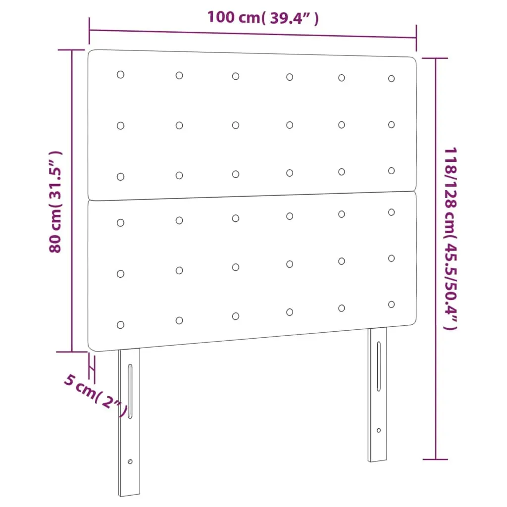 LED Headboard Black 100 cm Faux Leather Price