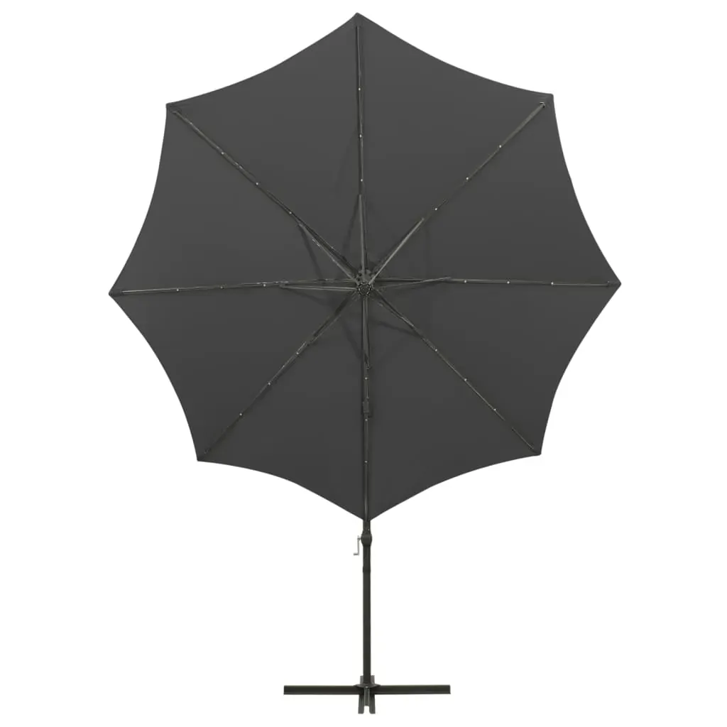 Cantilever Garden Parasol with Pole and LED Lights Anthracite 300 cm Price