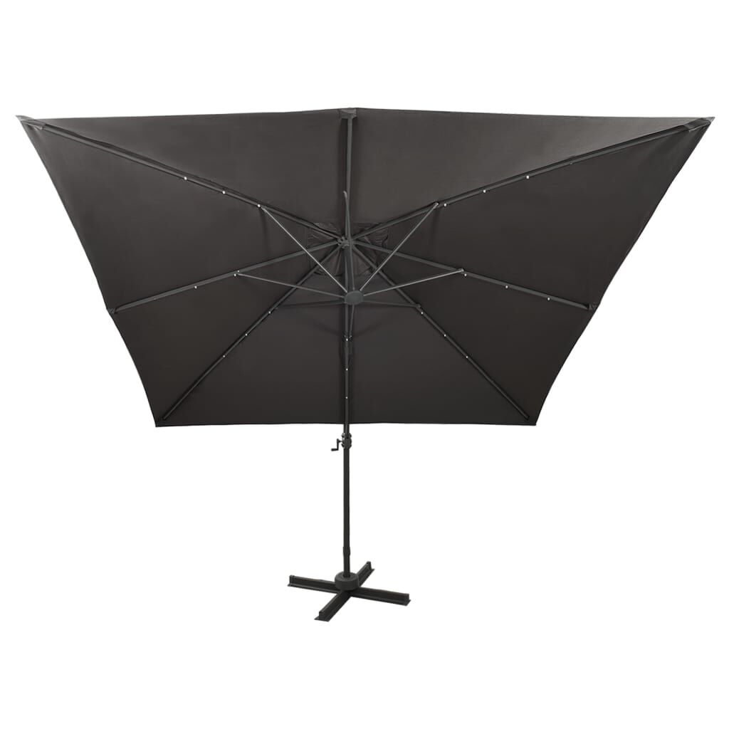 Cantilever Garden Parasol with Pole and LED Lights Anthracite 300 cm Price