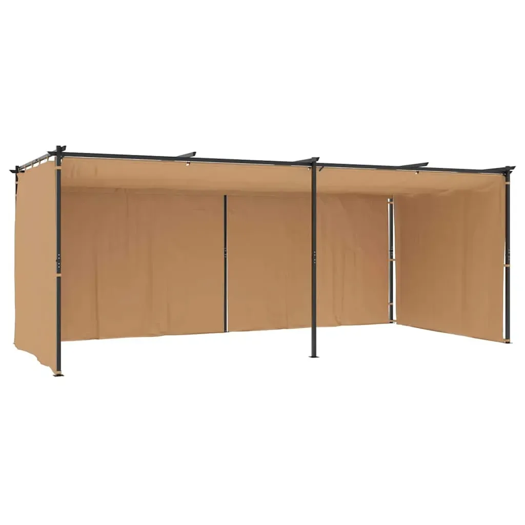 Gazebo with Curtains 6x3 m Taupe Steel Price