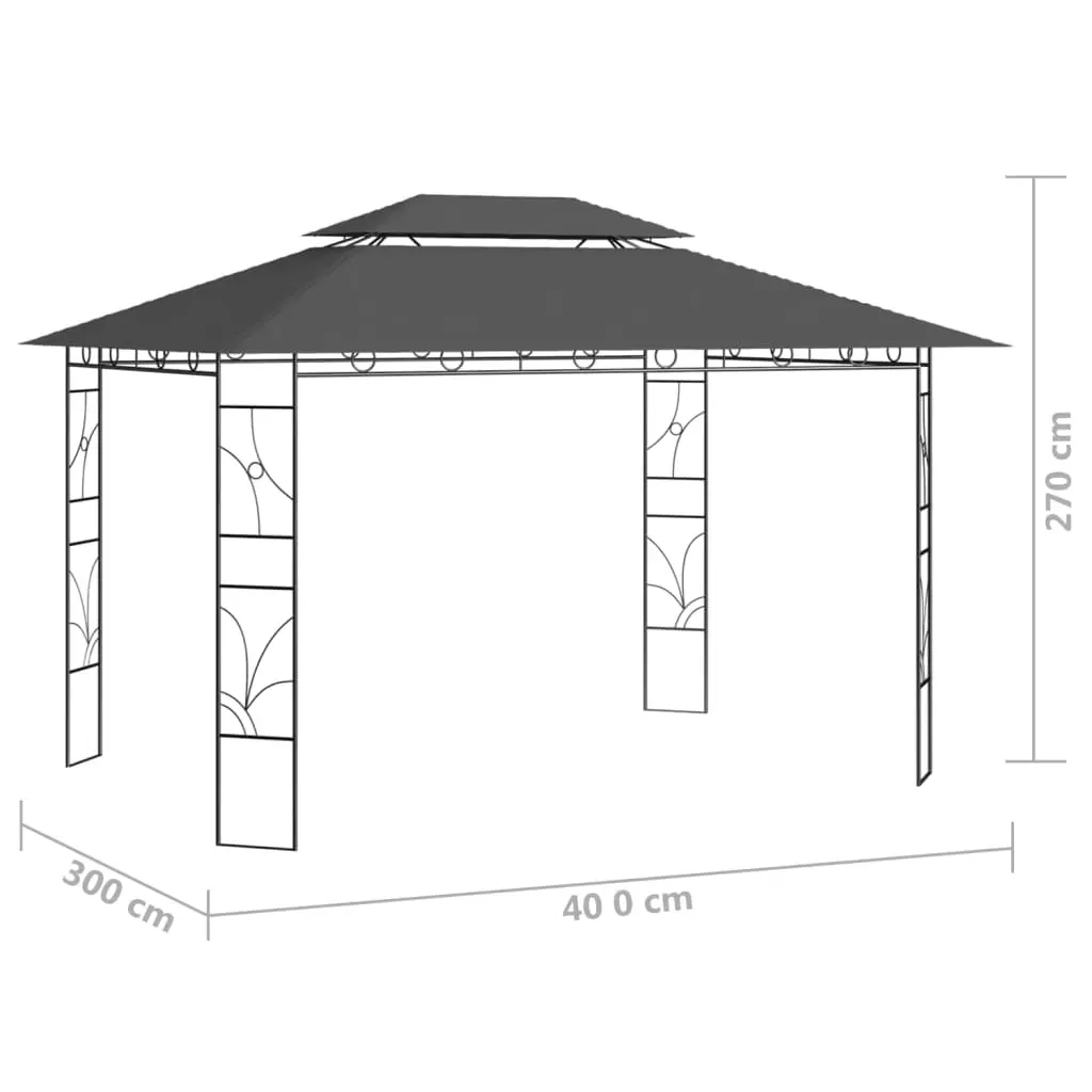 Gazebo 4x3x2.7 m Anthracite 160 g/m² Price