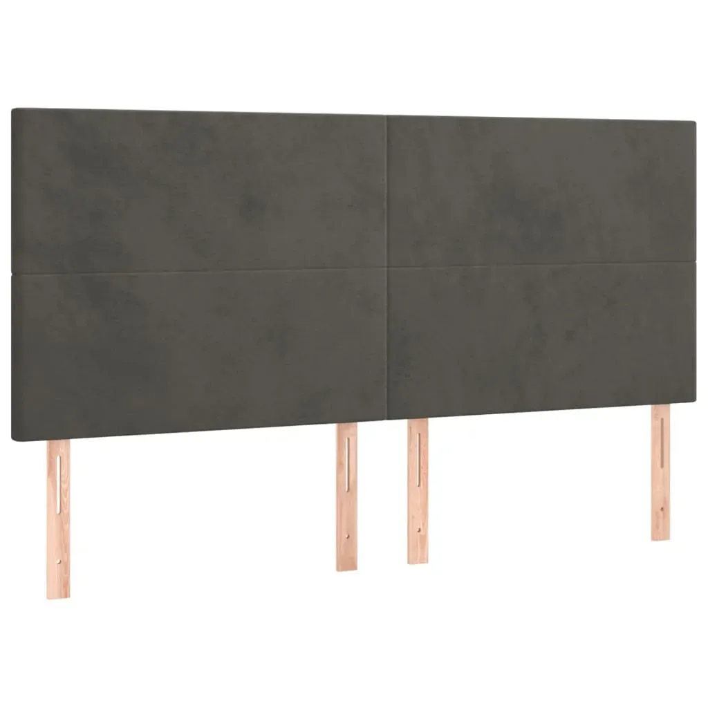 Box Spring Bed with Mattress Dark Grey 153x203 cm Queen Size Velvet Price