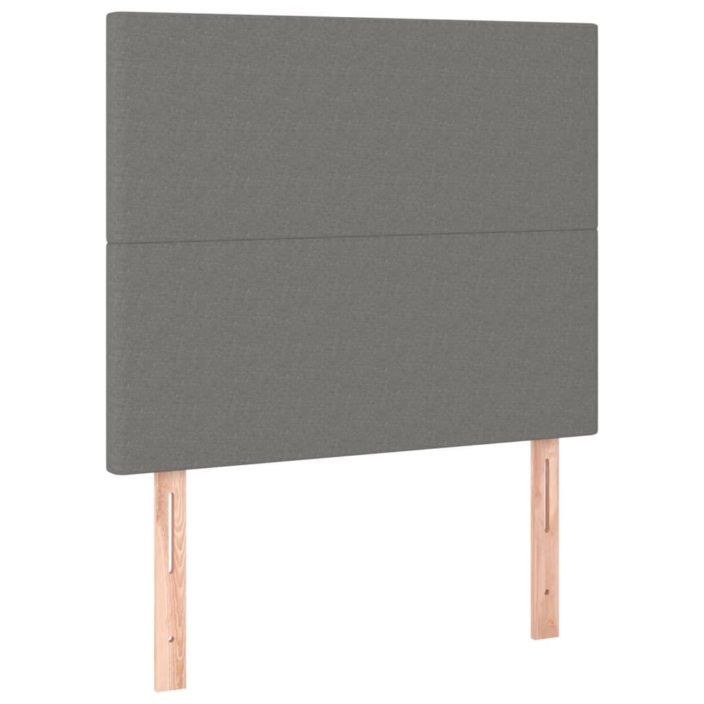 Box Spring Bed with Mattress&LED Dark Grey 106x203 cm King Single Size Fabric Price