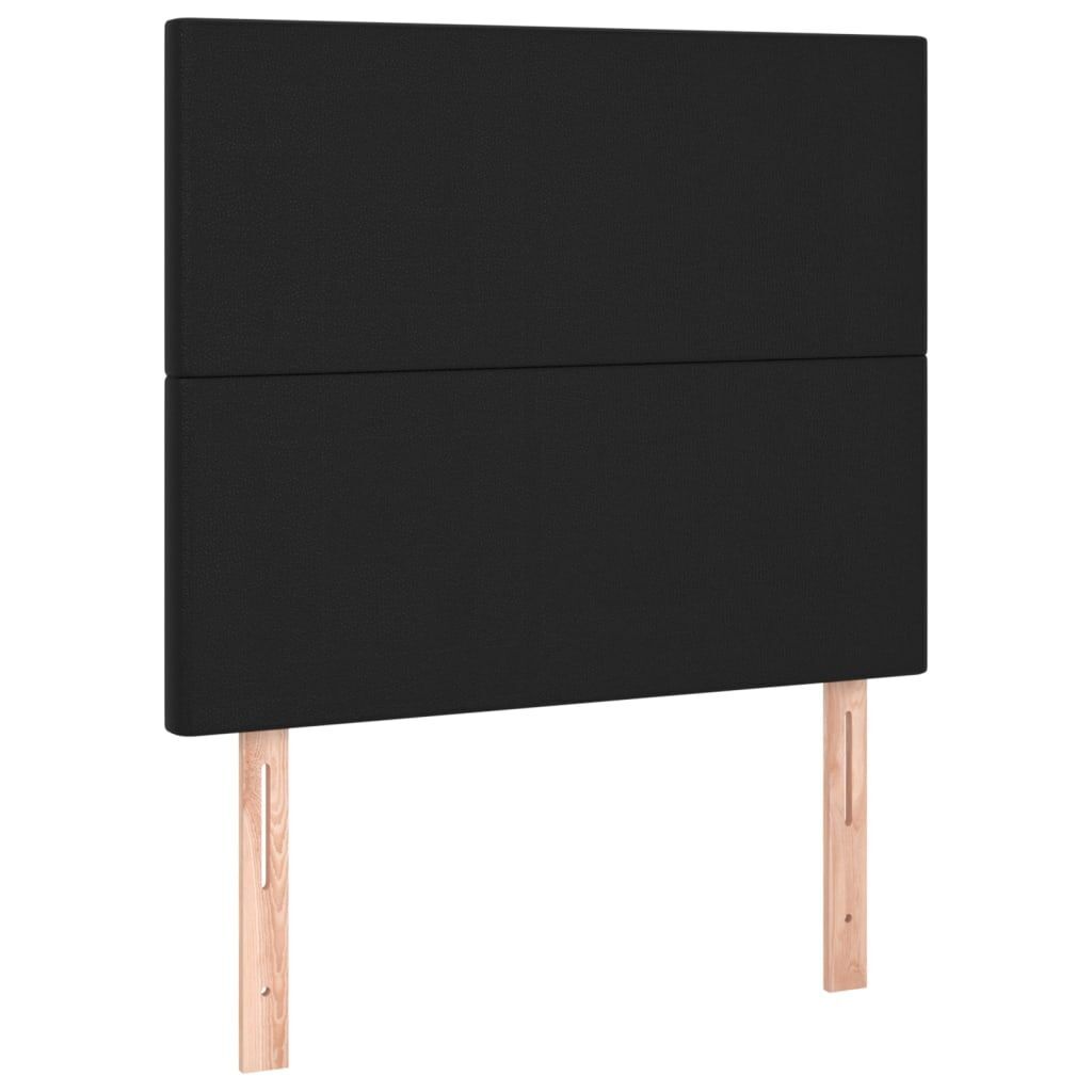 Box Spring Bed with Mattress&LED Black 106x203 cm King Single Size Faux Leather Price