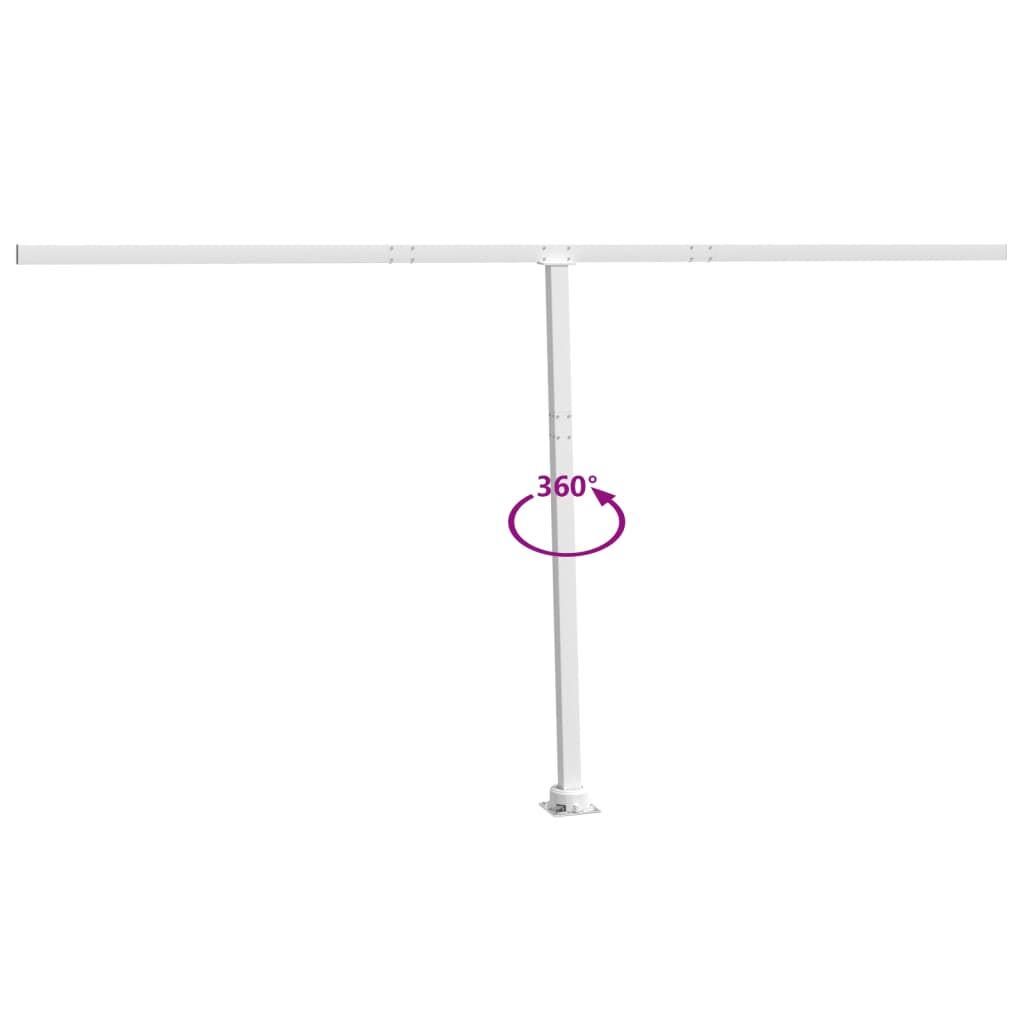 Awning Post Set White 450x245 cm Iron Price