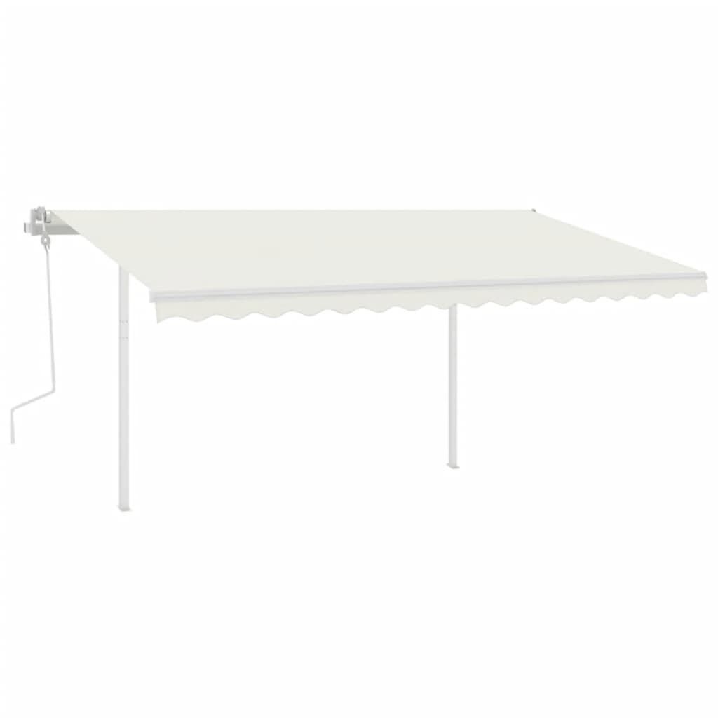 Awning Post Set White 450x245 cm Iron Price