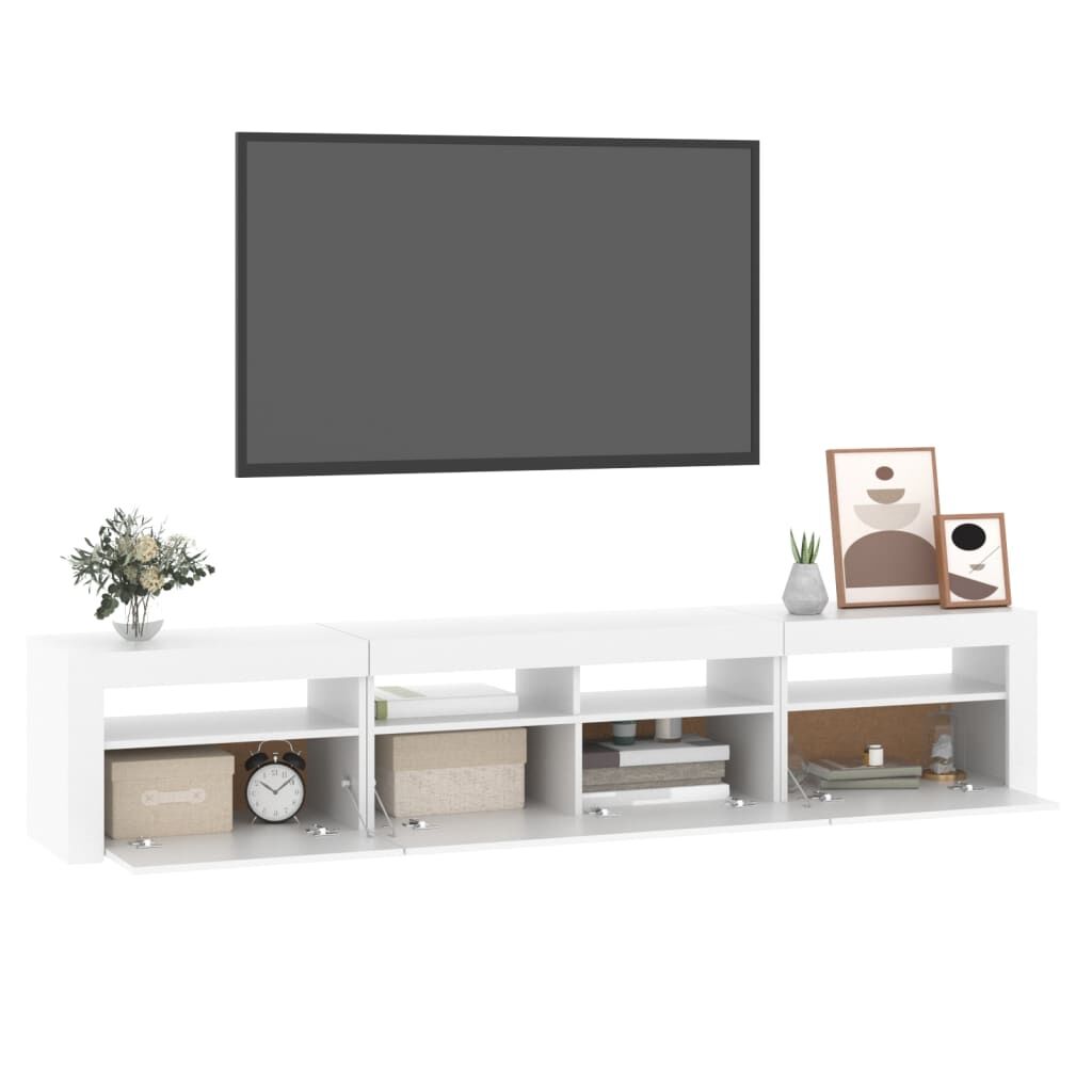 TV Cabinet with LED Lights White 210x35x40 cm Price