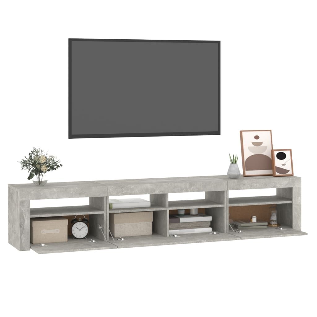 TV Cabinet with LED Lights Concrete Grey 210x35x40 cm Price