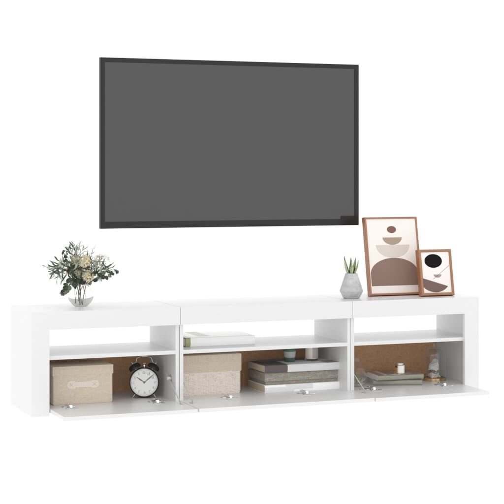 TV Cabinet with LED Lights White 195x35x40 cm Price