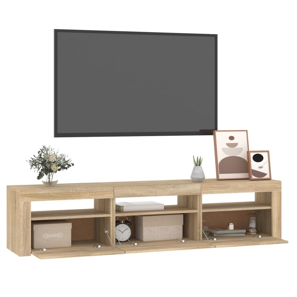 TV Cabinet with LED Lights Sonoma Oak 180x35x40 cm Price