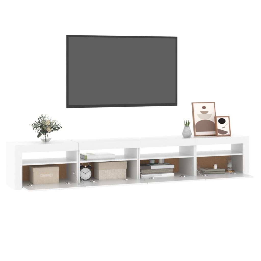 TV Cabinet with LED Lights White 240x35x40 cm Price