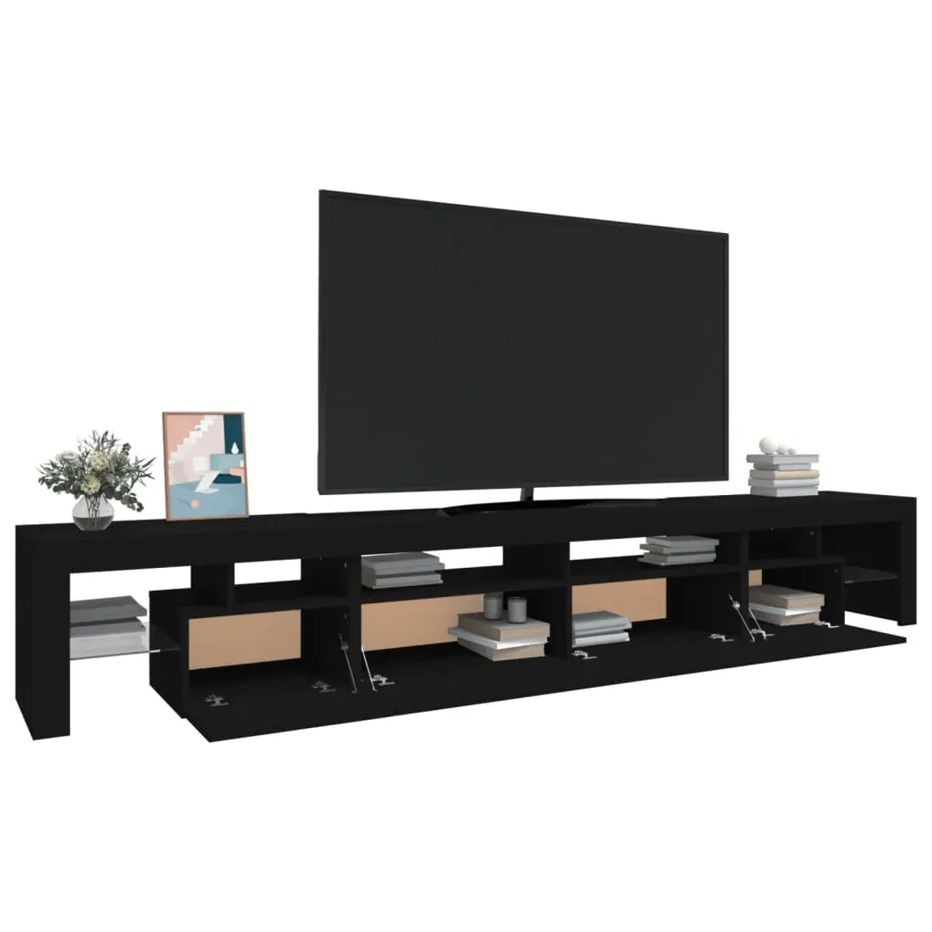 TV Cabinet with LED Lights Black 260x36.5x40 cm Price