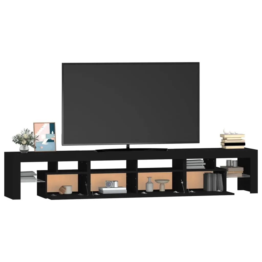 TV Cabinet with LED Lights Black 230x36.5x40 cm Price
