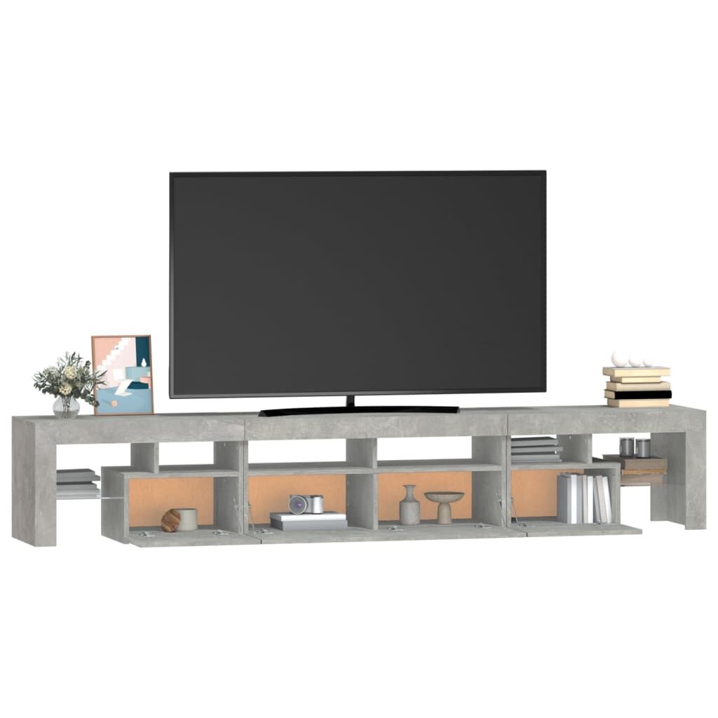 TV Cabinet with LED Lights Concrete Grey 230x36.5x40 cm Price