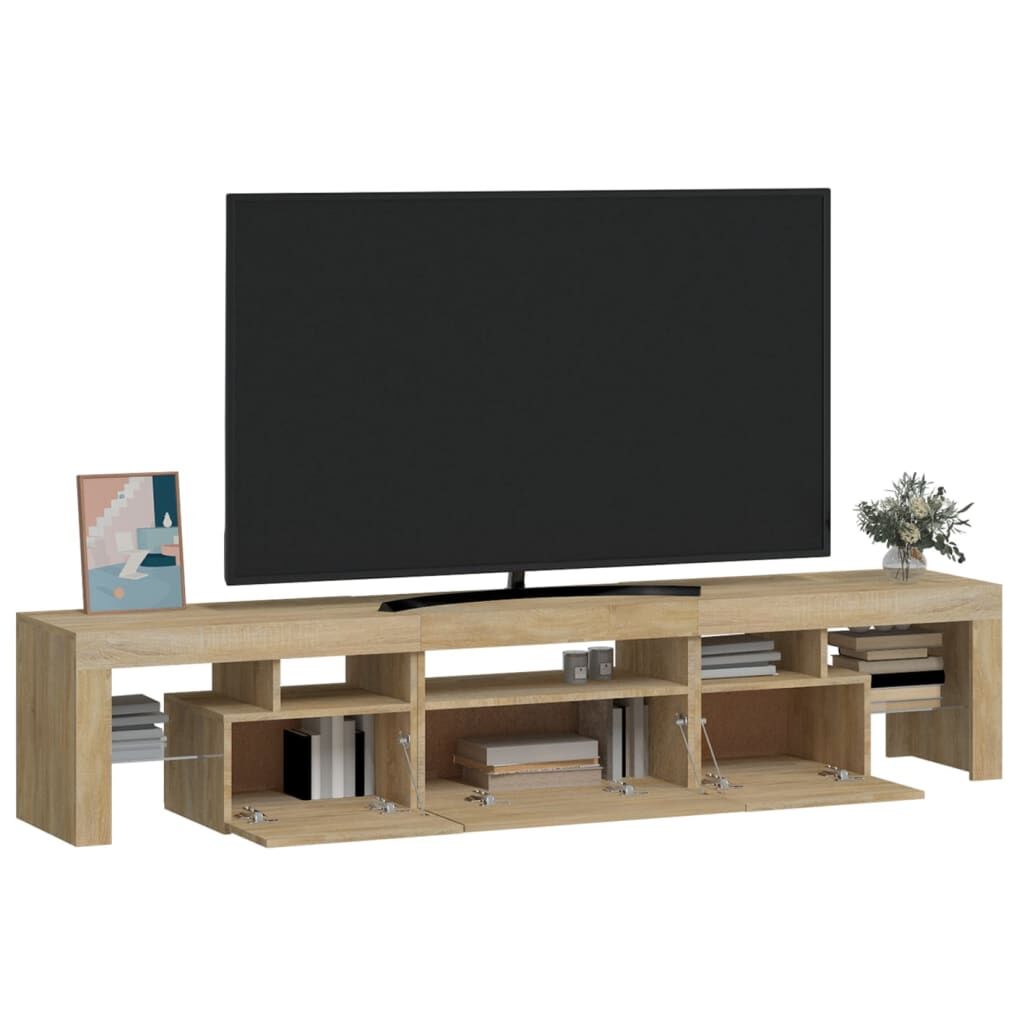 TV Cabinet with LED Lights Sonoma Oak 200x36.5x40 cm Price