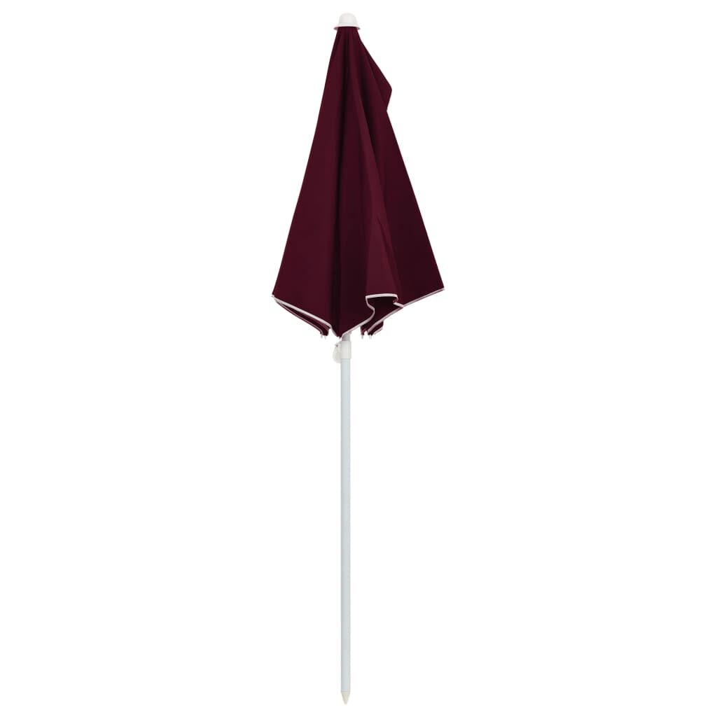Garden Half Parasol with Pole 180x90 cm Bordeaux Red Price