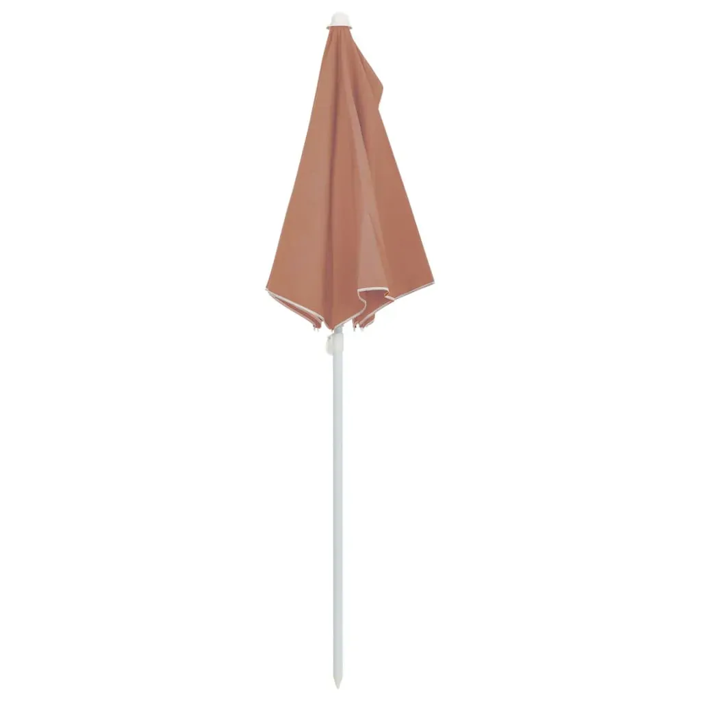 Garden Half Parasol with Pole 180x90 cm Terracotta Price